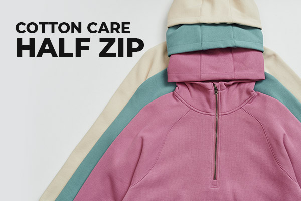 Cotton Care Half Zip